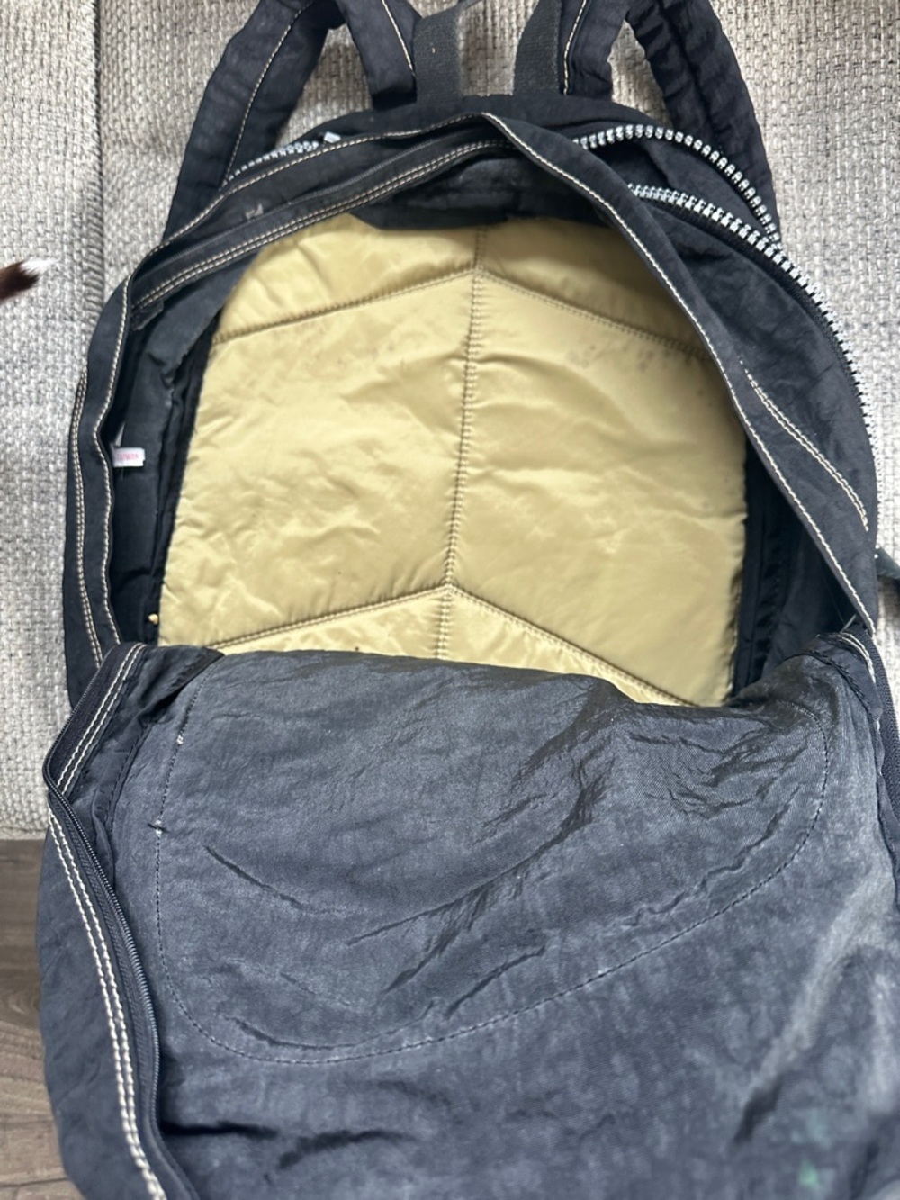Kipling Black Nylon Backpack with Front Logo Patch - Picture 2 of 3
